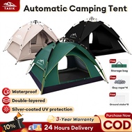 【WTHB】Khemah Camping Tent 3/4 Person Outdoor Khemah Tidur Auto Tent Waterproof Portable Silver coati