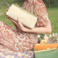 【復古設計】1950 經典相框口金手袋 - 米白