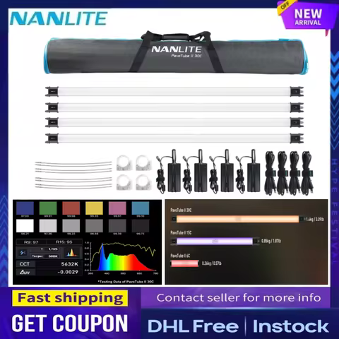 Nanlite PavoTube II 15C / 30C LED Tube Light RGB Mode for Photo Video & Film Production DMX App Cont