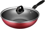 Wok Cookery 30cm Frying Pan Saucepan with Lid Frying Pan Frying Pan Hard Anodized Non-Stick Pan Household Cookware vision