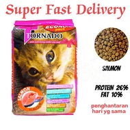 cat food tornado salmon economy 8kg | dry food | tornado makanan kucing perisa ikan salmon. PROMOSI