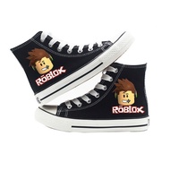 Roblox Game-themed printed canvas shoes, student sneakers, anime cartoon casual high-top shoes 0Z1I