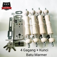 Fullset Gagang Pintu Rumah Marmer - Handle Kunci Pintu Rumah 1Set 30Cm Allshop