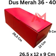 MERAH CARDBOARD SHOE BOX 26.5x12x9 CM RED 36-40