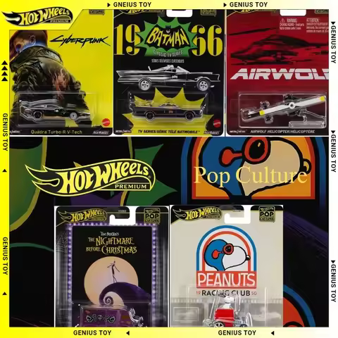 Hot Wheels Premium 2025 Pop Culture Cyberpunk QuadraTurbo Airwolf Citroen Batmobile TV Series 1:64 D
