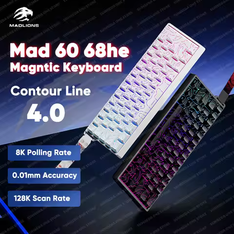 Madlions Mad 60he Mad 68HE Mad68 Pro Magnetic Mechanical Keyboard Contour 4.0 Cobweb Keycaps 8K Hz R