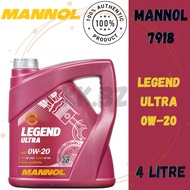 (MADE IN GERMANY) MANNOL 7918-4 Legend Ultra 0W20 FULLY SYNTHETIC 4L