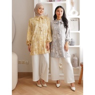 Akara Satin Ribbon Blouse with Women's Top Motif