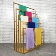 Shelf Scarf Rack Multi-Layer Golden Display Rack Fabric Shawl Pants Shelf Silk Scarf Floor-standing 