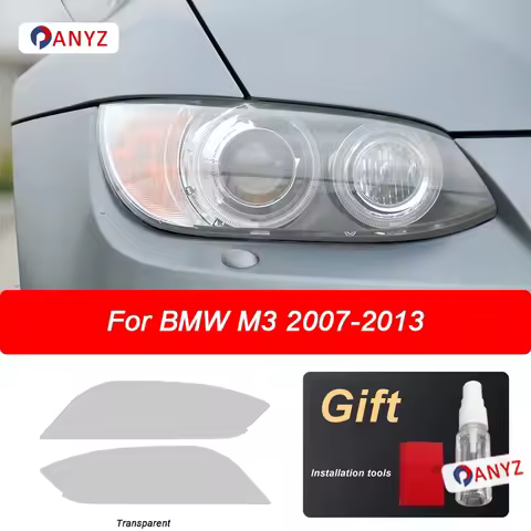 2 Pcs Car Headlight Protective Film Transparent Smoked Black TPU Sticker For BMW M3 E90 E92 E93 2007