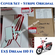COMBO: Cover Set + Stripe Honda Ex5 Dream 110 Fi (RED) 100% Honda Original