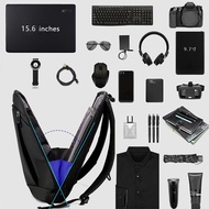 IKE MARTI Light Laptop Backpack Men 15.6 Inch Office Work Women Backpacks Business Bag Unisex Black Backpack Slim Back Pack