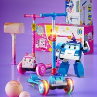 Children scooter Balance Car Flashing scooter scooter Three-Wheeled scooter Deformed Police Car Poll