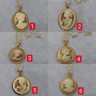 LJ gold cameo necklace