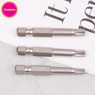Cheesenm 7 Pcs S2 Magnetic Star Screw Driver 5 Point Screwdriver Bits 50mm 1/4" Hex Shank T10 T15 T2