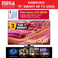 SAMSUNG QA75QN90FAKXXS 75" NEO QLED 4K QN90F SMART TV | Free Galaxy S25 256GB Redeem From Samsung by