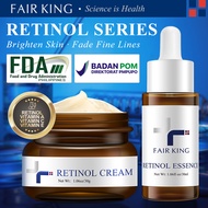FAIR KING [BPOM] 2PCS Retinol Cream + Facial Serum Anti penuaan Pemutih Memperbaharui Kulit Menguran