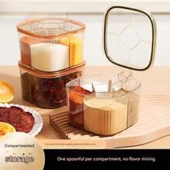 5-Compartment Airtight Spice Jars, Multipurpose Transparent Spice Containers, Kitchen Seasoning Stor