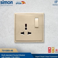 SIMON I7 UNIVERSAL PLUG MULTI W SWITCH/ - CHAMPAGNE (NO FRAME)