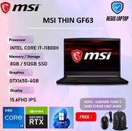 MSI Thin GF63 GTX1650 4GB Core i7-11800H 8GB 512SSD 144Hz