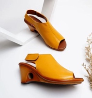 FASHION SANDAL WEDGES TERBARU KULIT SAPI ASLI TINGGI 7 CM/SANDAL WANITA KEKINIAN