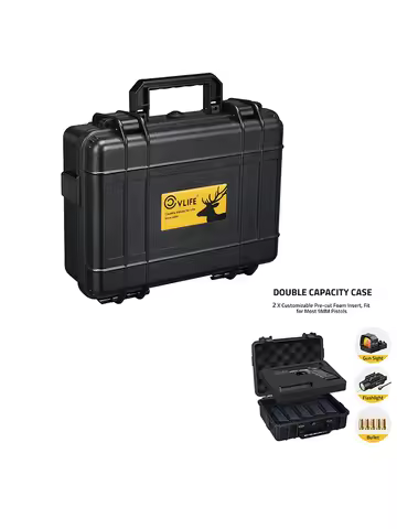 CVLIFE Gun Case Handgun Cases Hard Shell Pistol Box with Foam Insert Waterproof & Shock Proof for Ou