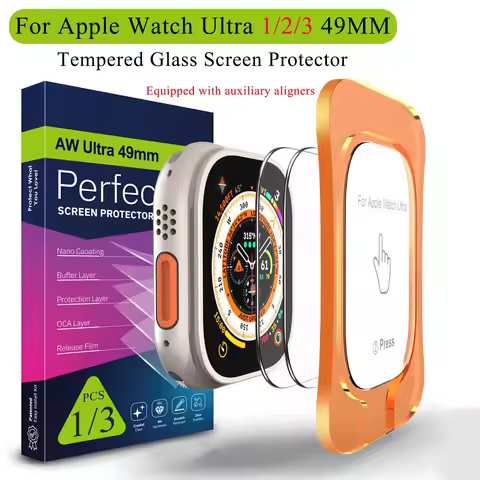 Tempered Glass Screen Protector For Apple Watch Ultra 3 49mm Anti-Scratch Screen Protector With Assi