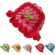 Strawberry Shortcake Hat, Strawberry Crochet Bucket Hat,Strawberry Crochet Hat, Handmade Cute Strawb