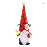 【SUIT*】 Spring Gnomes Decorations Plush Ladybug Gnomes Desktop Ornaments Swedish Gnomes