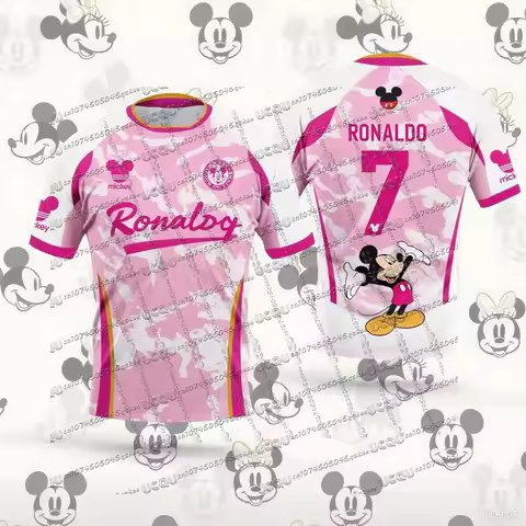 2025 Adult&Children's Mickey Ronaldo No.7 Sportswear Short Sleeve Football T-shirt Loose Breathable 