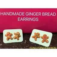 Handmade Christmas Ginger Bread Earrings Unique Design for Women Ladies Gift