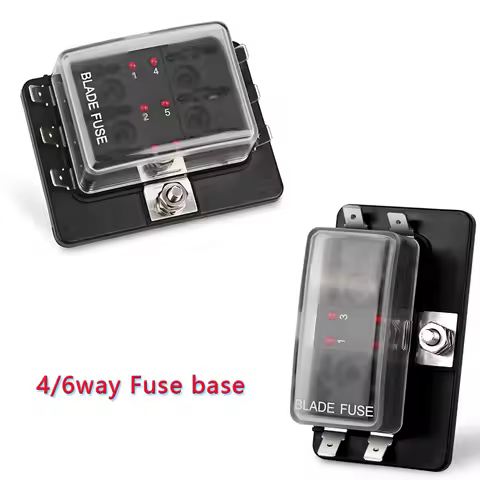 4 Ways 6 Ways Blade Fuse Block Plastic Cover 12V-32V Fuse Box Holder With LED Indicator Light For Au