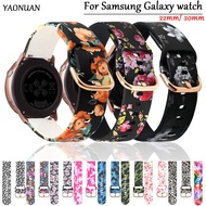 ETX20mm/22mm strap For Samsung Galaxy watch 4/5/5 pro/Classic 46mm/Active 2 Printing Silicone bracelet For Amazfit GTR/GTS 4 band