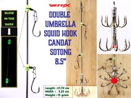 BOCEAN Fishing Squid Hook Bait Needle Umbrella Double Hooks Mata Candat Sotong Gewang Candat