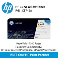 HP Original Toner : HP 307A Yellow : Std : 7,300pgs : CE742A : 2 Years Direct HP Warranty