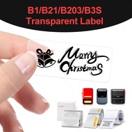 B21 Transparent Label Paper Roll Clear Name Sticker Waterproof Self Adhesive Barcode For Niimbot B1 