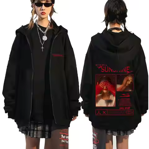 Yes and Ariana Grande Eternal Sunshine Zipper Hoodie Men Women Fashion Oversized Zip Up Jacket Mens 