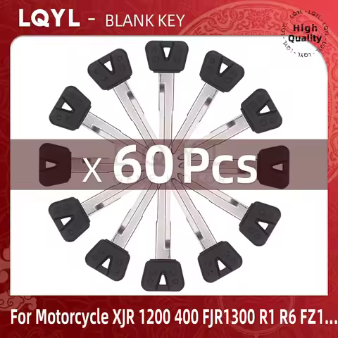 60Pcs Blank Key Motorcycle Replace Uncut Keys For SVS400 XJR1200 FJR1300 R1 R6 FZ1 FZ4 FZ6 FZ8 S XJR