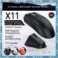 Opaleen3-Modes Wireless Mouse Bluetooth Mouse 12000 DPI Gaming Mice RGB Touch Magnetic Charging Base