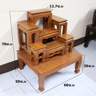 RTT โต๊ะหมู่บูชาพระ (ไม้สักทอง) หมู่ 7 หน้า 5 (60*50*สูง70 ซม.) สีย้อม รวมฐาน งานไม้สักทั้งชุดไม้อบแ