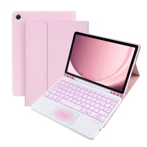 Keyboard Case Protective Cover Colorful Backlit Keyboard Cover for Samsung Tab A9 Plus Wireless Blue