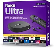 Roku Ultra | The Ultimate Streaming Device 4K/HDR/Dolby Vision/Atmos, Rechargeable Roku Voice Remote Pro, Ethernet Port, Hands-Free Controls, Lost Remote Finder, Free &amp; Live TV