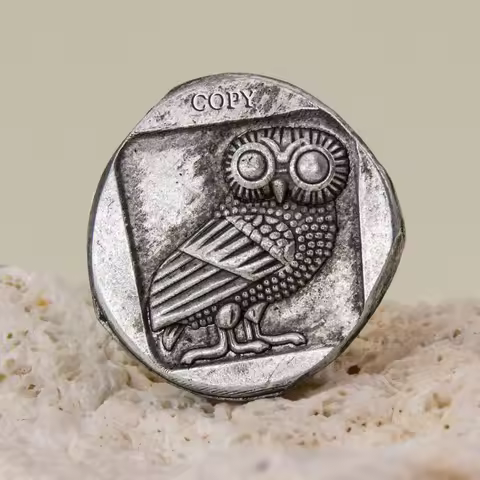 Greek Athen Microcarving Art Coins Blister Collectibles Metal Souvenirs Coin Cart Old Original Buy C