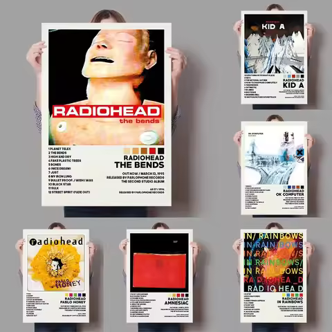 Retro Rock Band Radiohead OK Computer In Rainbows Album Music Poster Canvas Painting Wall Pictures H