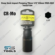 MATA HASSTON 1923-023 Impact Deep Socket 1/2 Dr 6 Pt Long 23 mm / Black Impact Socket Wrench Bit Len