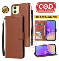 Flip Case Samsung Galaxy A05 Case Wallet Kulit Casing Dompet Case Wallet Leather Flip Case Samsung A