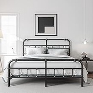 BOSRII King Size Bed Frame with Headboard and Footboard, 18 Inches High, 3500 Pounds Heavy Duty Metal Slats Support for Mattress, No Box Spring Needed,Noise-Free, Black