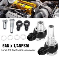 6AN x 1/4NPSM Transmission Oil Cooler 90 Degree Banjo Fittings For GM 4L80E 97-10