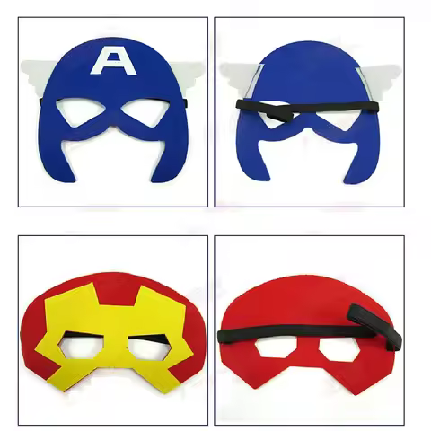 Superhero Spider man Captain America Hulk Iron Man Cosplay Mask Halloween Party Holiday Christmas Pu