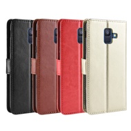 Suitable for Samsung Galaxy J6 2018 Leather Case Samsung J6 Flip Phone Case Card Protective Case SHS